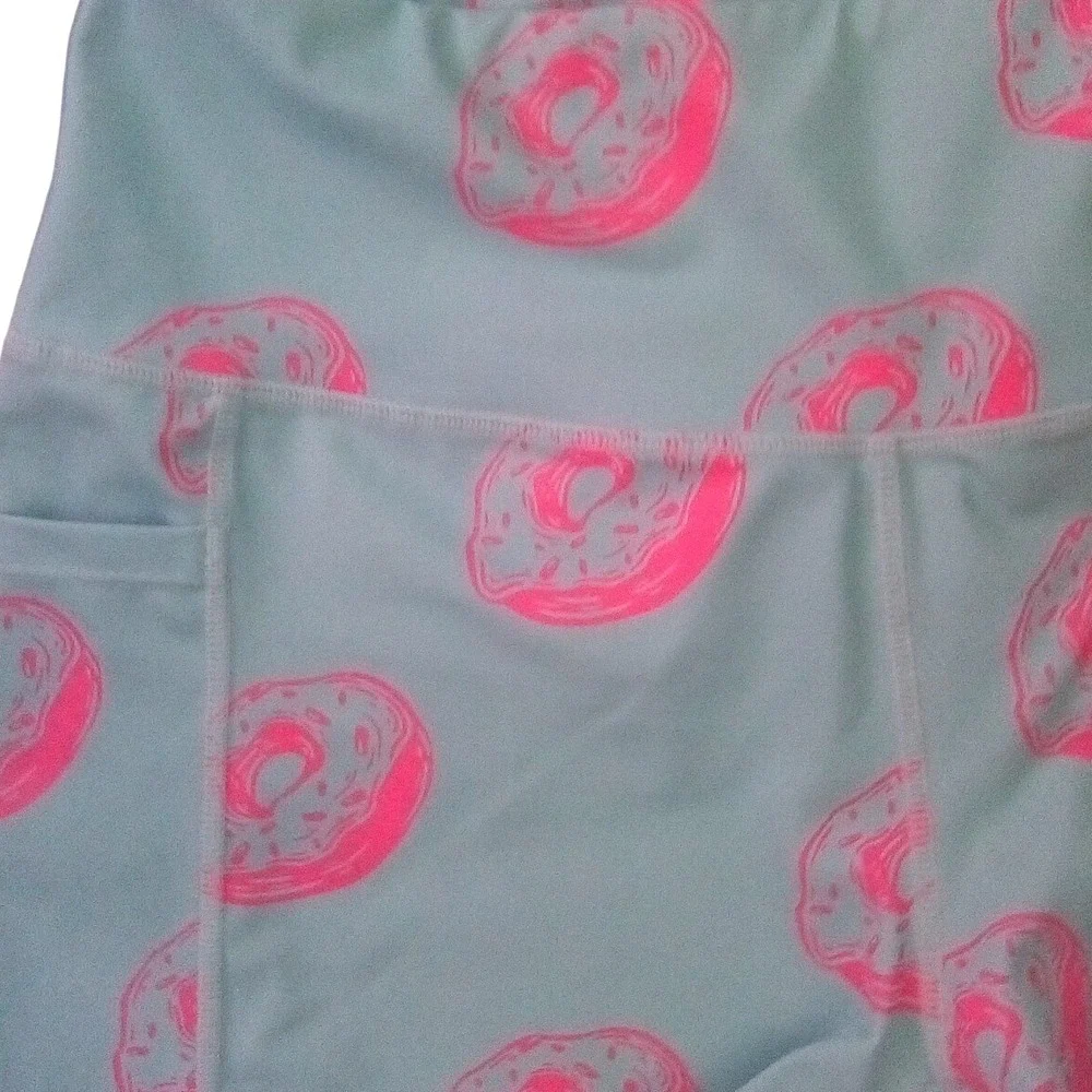 Mens Donut Booty Short Short Spandex Tights Compression Green Pink Large